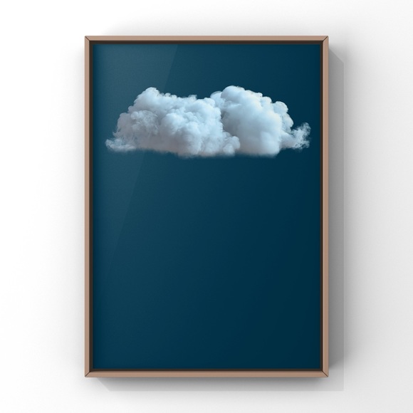 Minimalist Modern 3D Cloud Wall Art Print Wall Decor - Picture 2 of 3